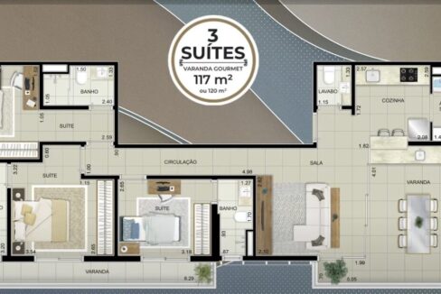 Residencial Elegance- 3 suites - varanda gourmet